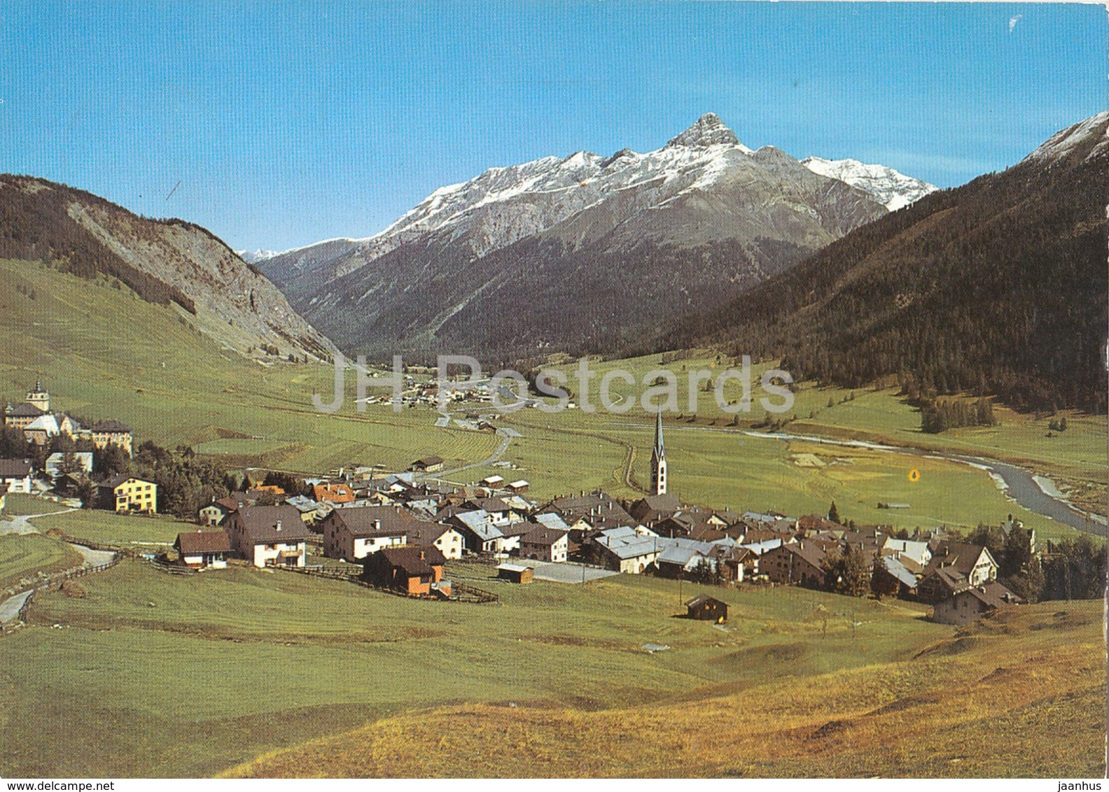 Zuoz 1700 m - mit Piz d'Esan 3131 m - 19028 - 1977 - Switzerland - used - JH Postcards