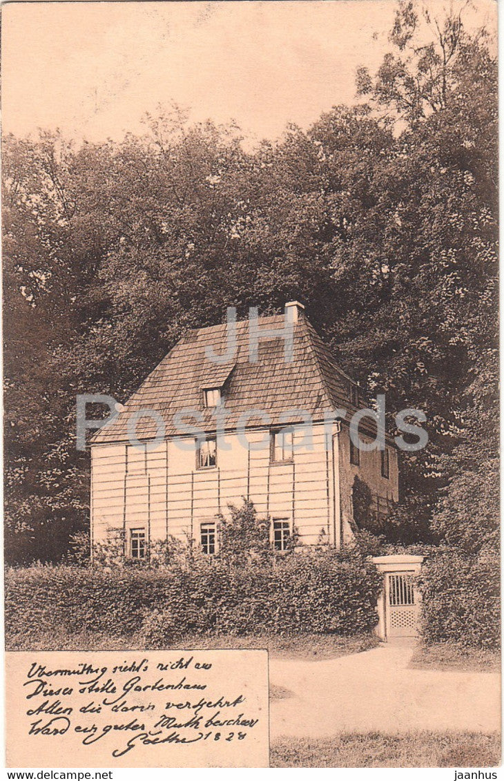 Weimar - Goethes Gartenhaus - old postcard - Germany - unused - JH Postcards