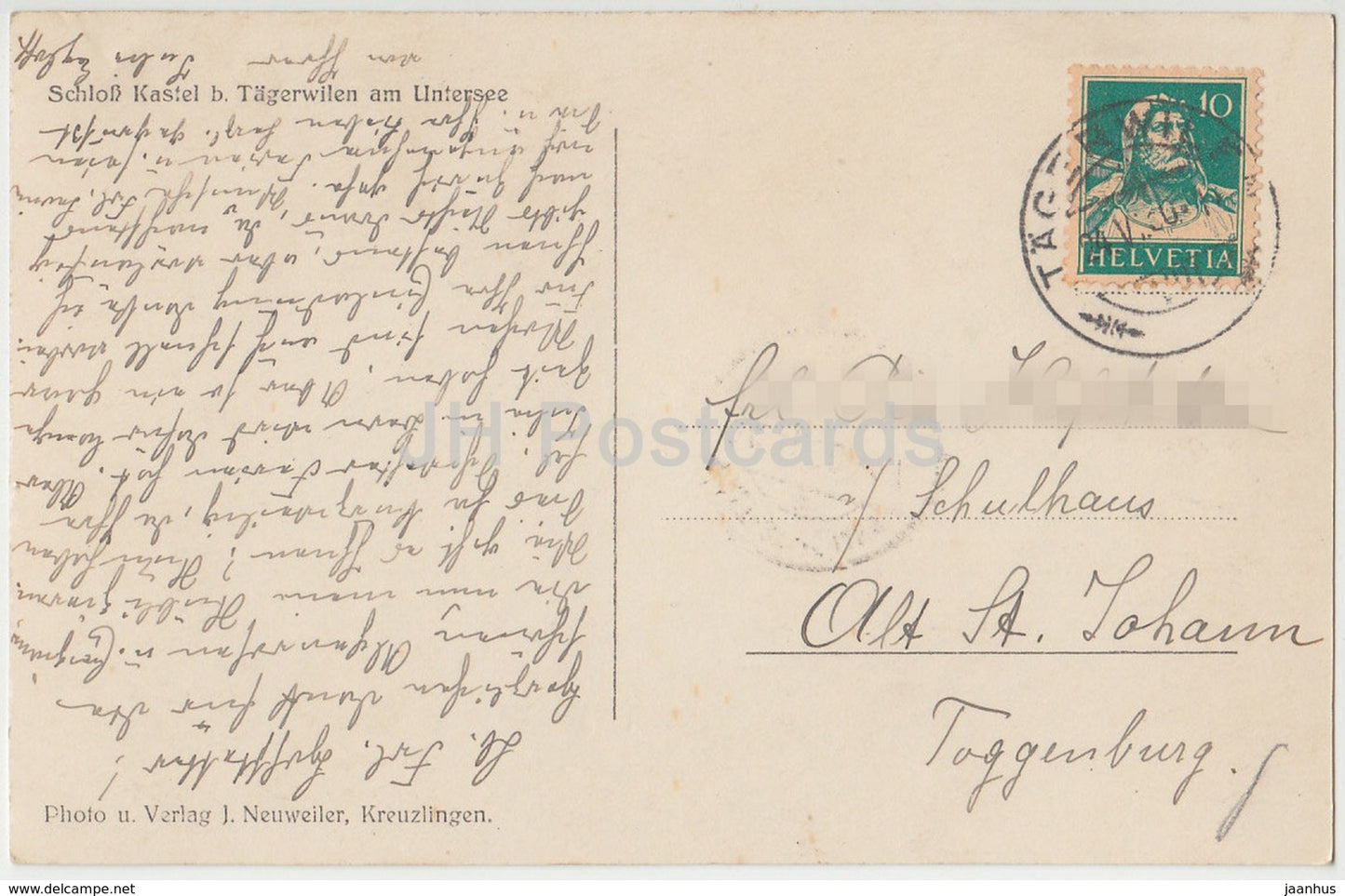 Schloss Kastel b. Tagerwilen am Untersee - castle - 771 - Switzerland - 1930 - used