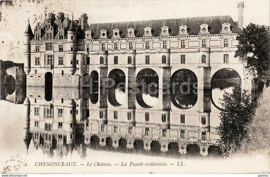 Chenoceaux - Le Chateau - La Facade occidentale - castle - 2 - old postcard - 1907 - France - used - JH Postcards