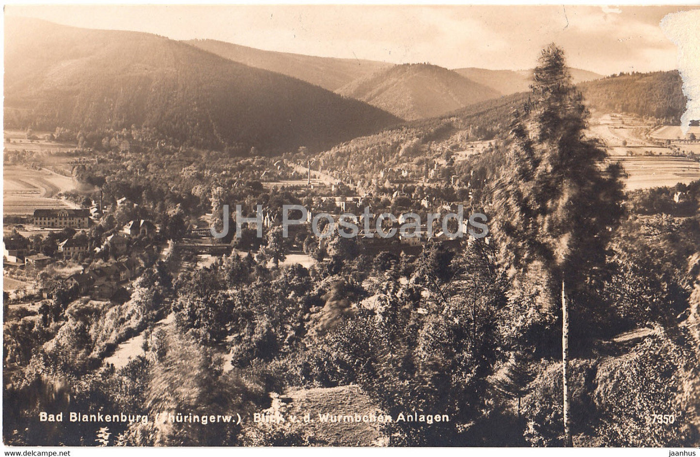 Bad Blankenburg - Thuringerw - Blick v d Wurmbchen Anlagen - 7350 - old postcard - Germany - unused - JH Postcards