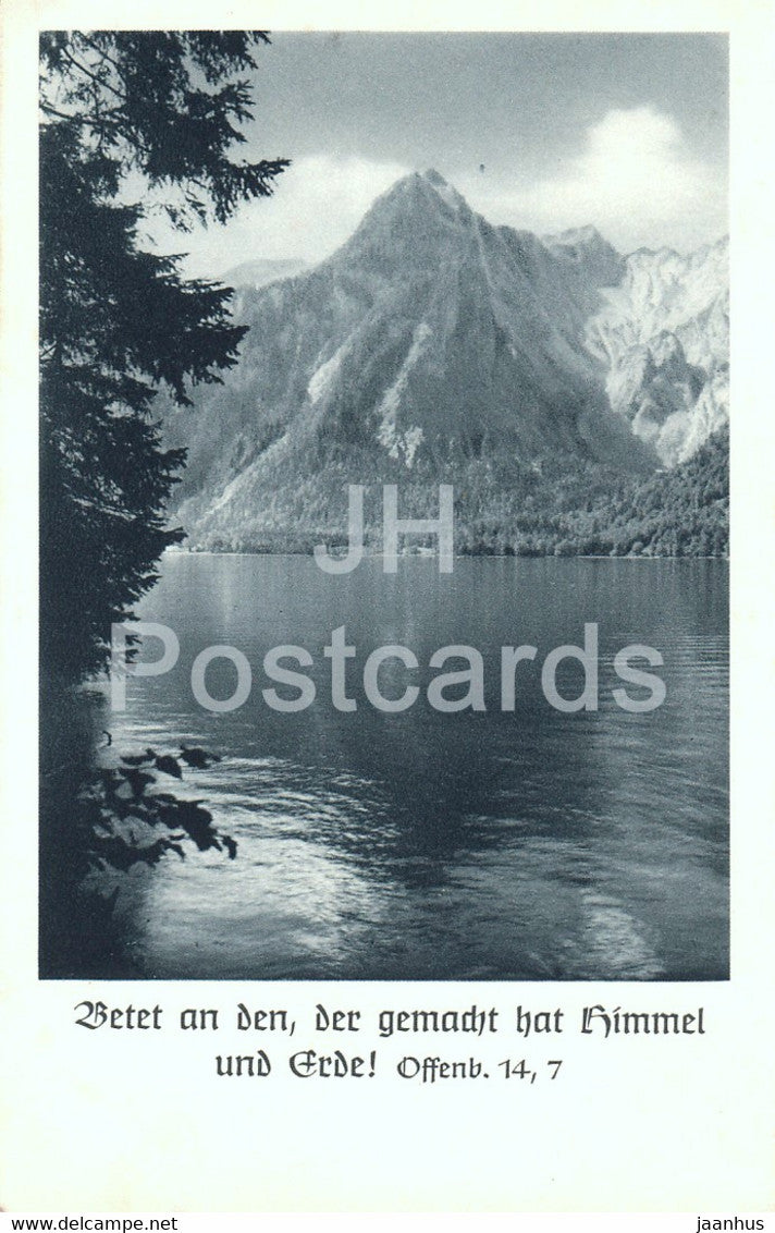 Betet an den der gemacht hat Himmel und Erde - Am Konigsee - religion - 9260 - old postcard - Germany - used - JH Postcards