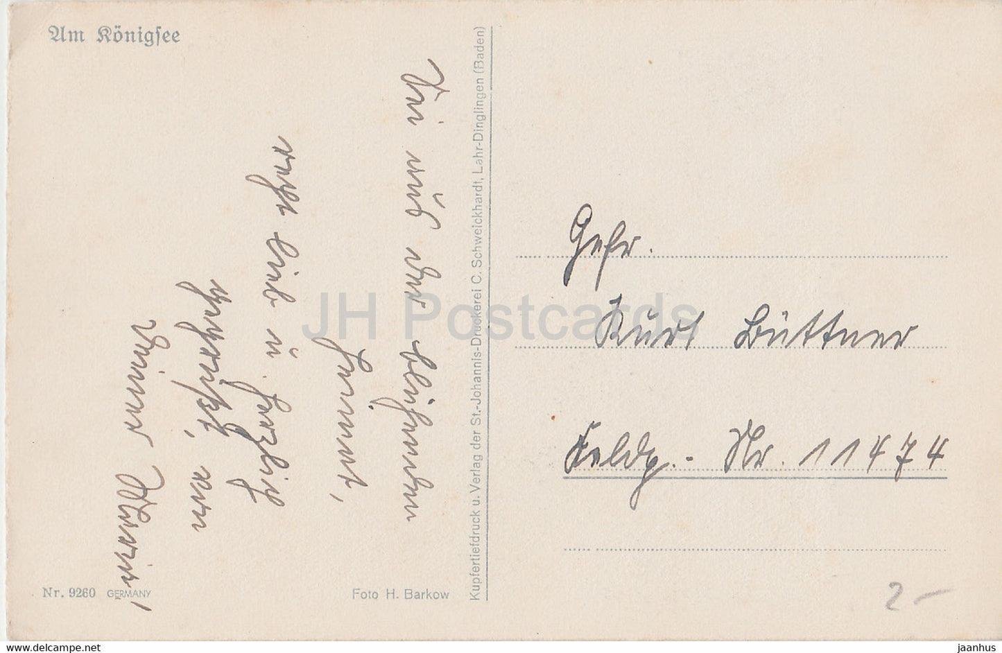 Betet an den der gemacht hat Himmel und Erde - Am Konigsee - religion - 9260 - old postcard - Germany - used