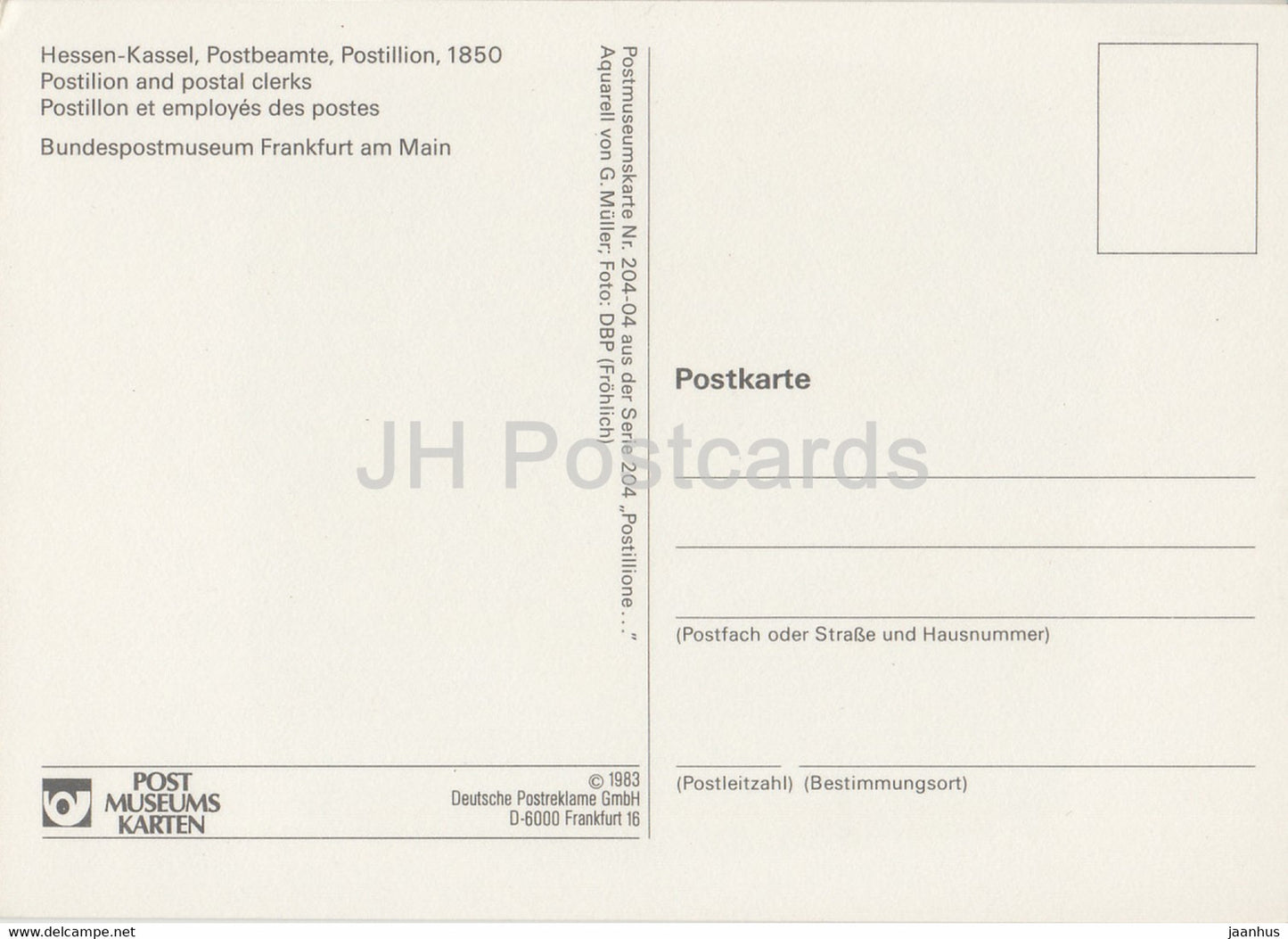 Hessen Kassel - Postbeamte - Postmen - Mail Service - 1983 - Germany - unused