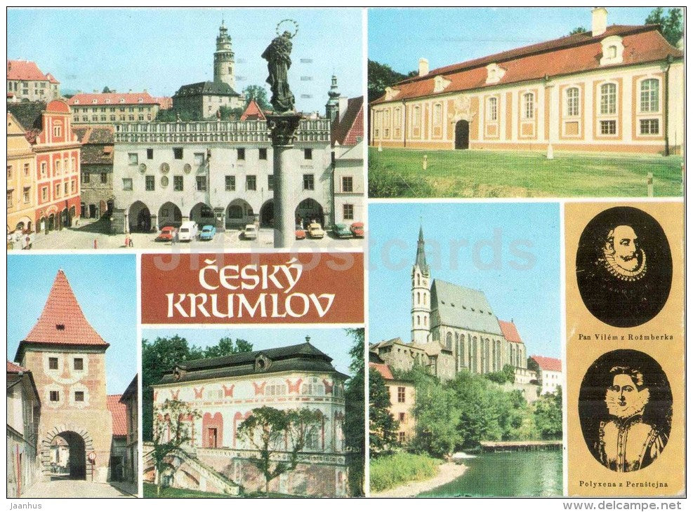 Cesky Krumlov - architecture - town views - Czechoslovakia - Czech - used 1987 - JH Postcards