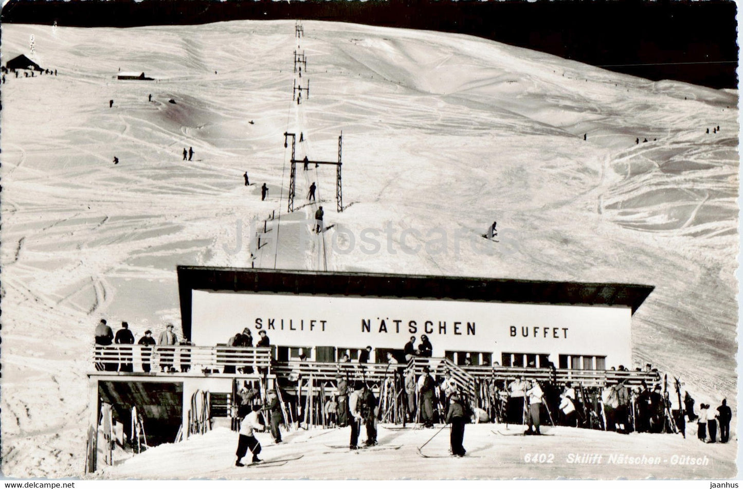 Skilift Natschen Gutsch - Buffet - 6402 - old postcard - Switzerland - unused - JH Postcards