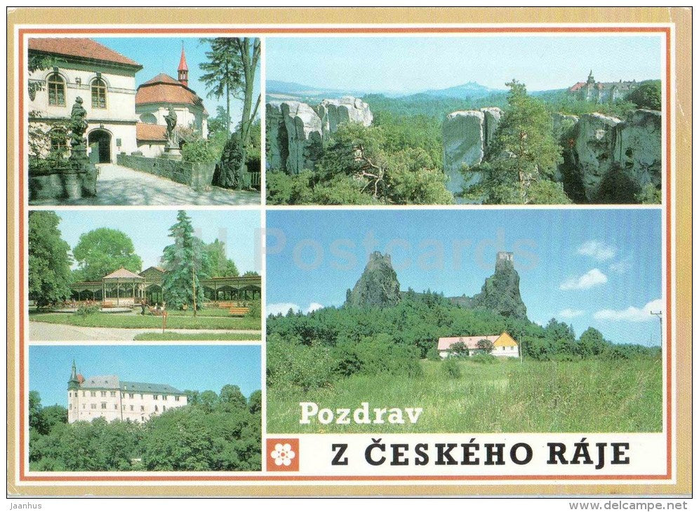 Cesky Raj - Valdstejn - Sedmihorky - Hruby Rohozec - Hruba skala  Bohemian Paradise - Czechoslovakia - Czech - used 1992 - JH Postcards