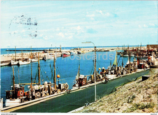 Hirtshals - port - boat - ship - 1985 - Denmark - used - JH Postcards