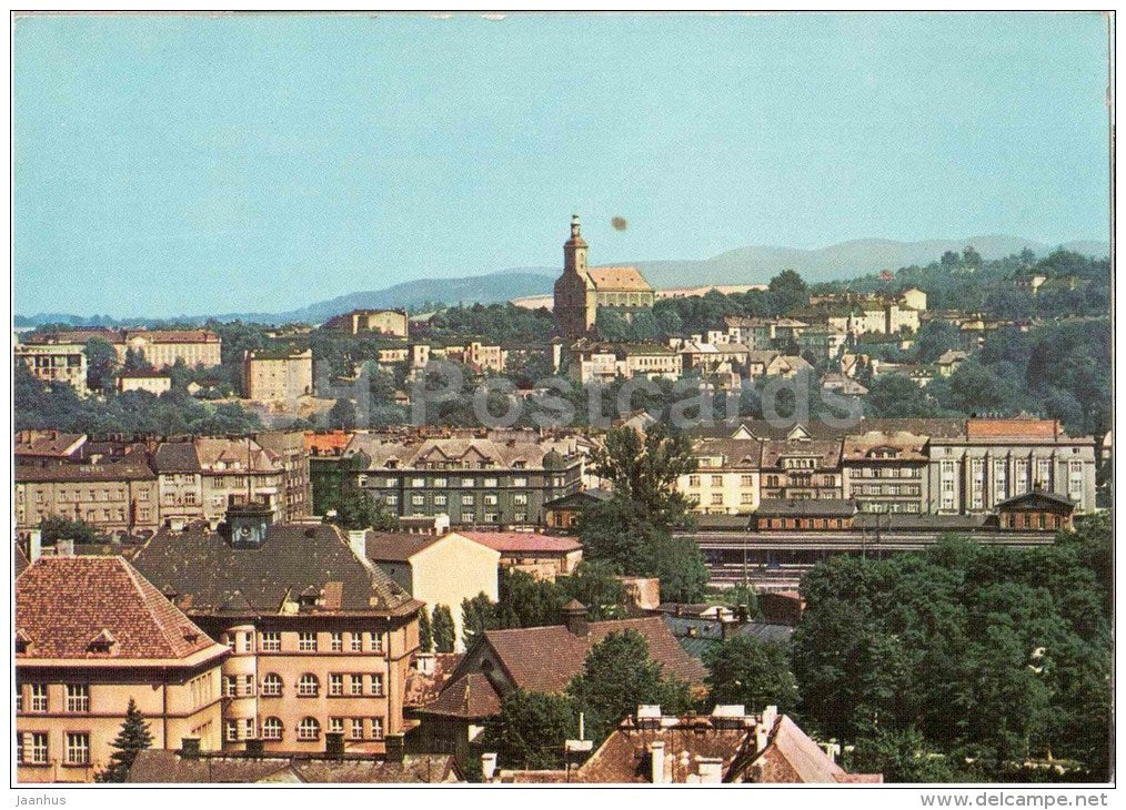 Cesky Tesin - panorama - Czechoslovakia - Czech - used 1974 - JH Postcards