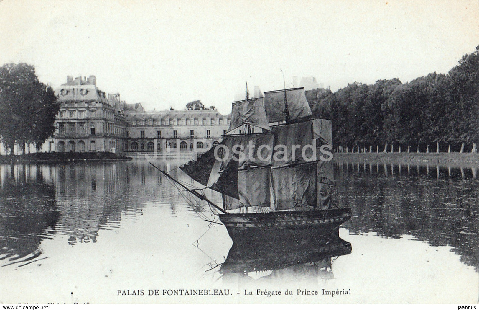 Palais de Fontainebleau - La Fregate du Prince Imperial - sailing ship -- old postcard - France - unused - JH Postcards