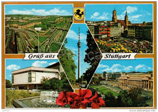 Gruss aus Stuttgart - S 48 - Germany - 1974 gelaufen - JH Postcards