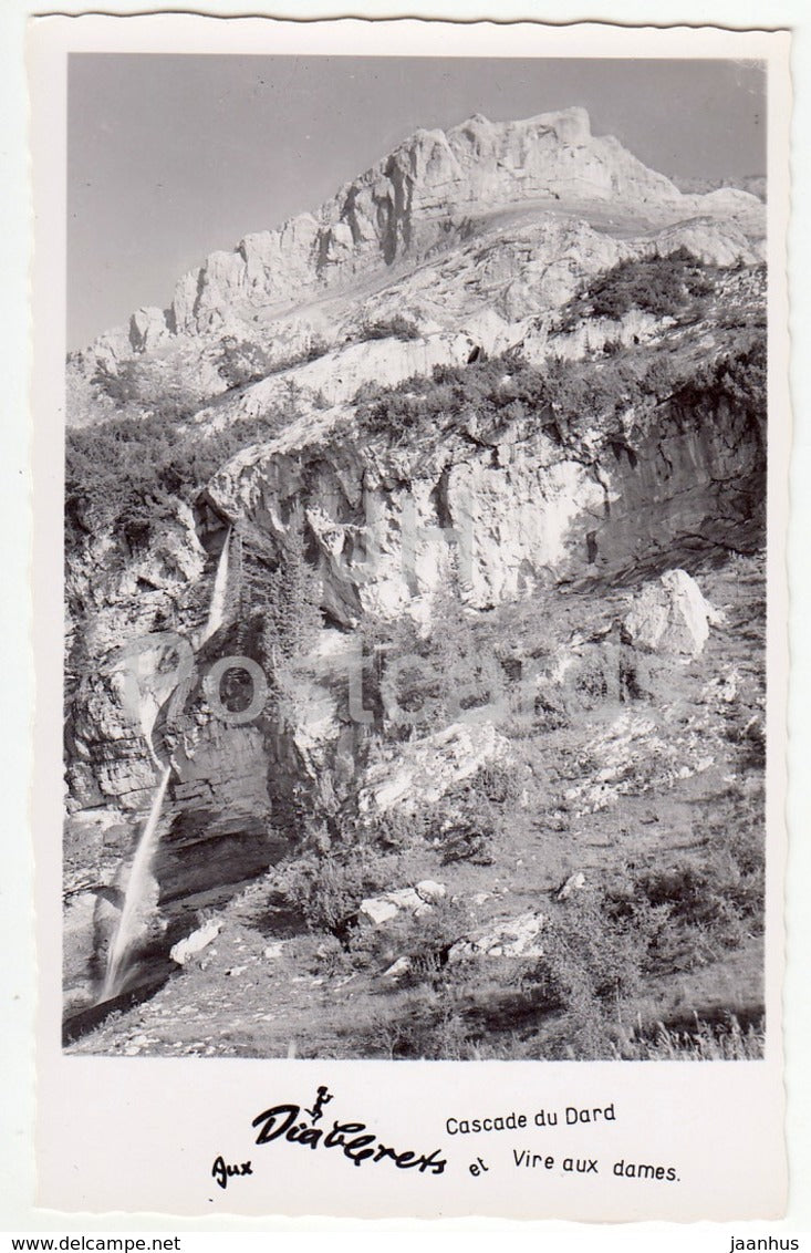 Les Diablerets - Cascade du Dard et Vire aux dames - Perle de Alpes Vaudoises - Switzerland - 1958 - used - JH Postcards