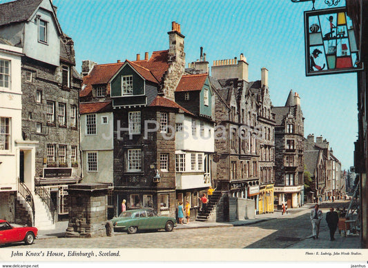 John Knox's House - Edinburgh - car - Scotland - United Kingdom - unused - JH Postcards