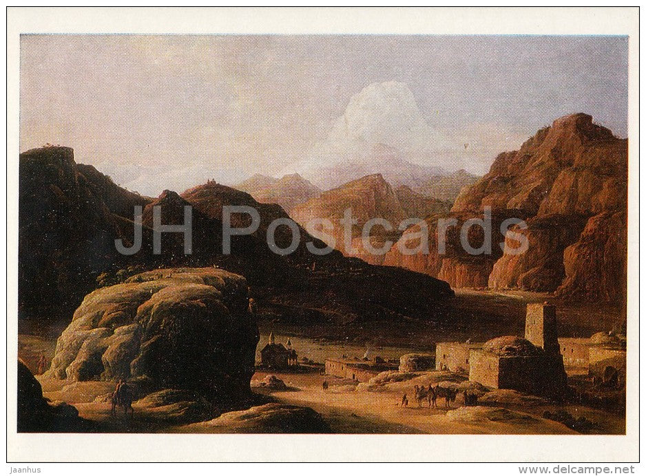 painting by N. Chernetsov - Caucasian Landscape , 1841 - Russian art - Russia USSR - 1980 - unused - JH Postcards