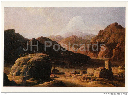 painting by N. Chernetsov - Caucasian Landscape , 1841 - Russian art - Russia USSR - 1980 - unused - JH Postcards