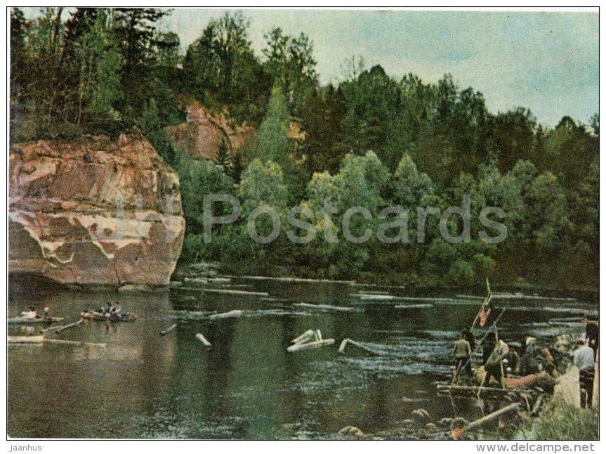 The Gauja river - Latvia USSR - unused - JH Postcards