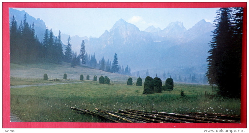 Mlynar , Vysoka and Rysov peaks - haystack - Tatra Mountains - Tatra Poetry - Czech Republic - Czechoslovakia - unused - JH Postcards