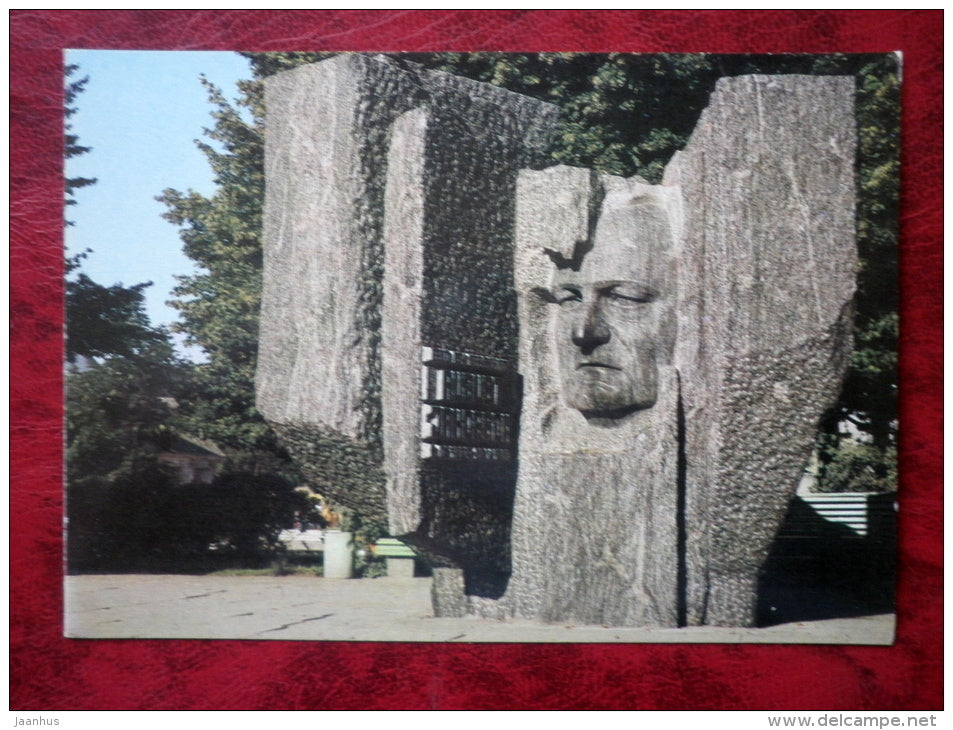 Monument to writer A. Jakobson - Pärnu - 1979 - Estonia - USSR - unused - JH Postcards