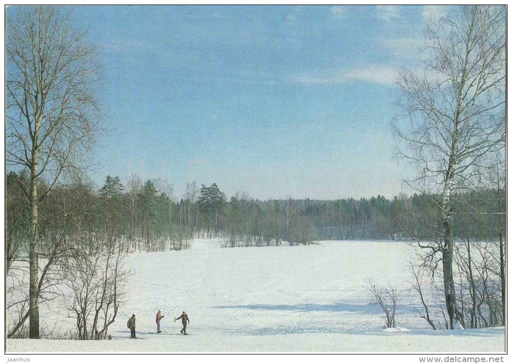 winter - skiing - 1984 - Russia USSR - unused - JH Postcards