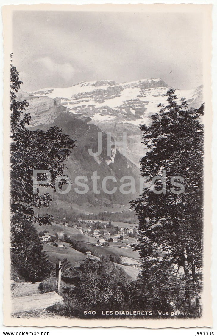 Les Diablerets - vue generale - Perle des Alpes Vaudoises - 540 - Switzerland - 1958 - used - JH Postcards