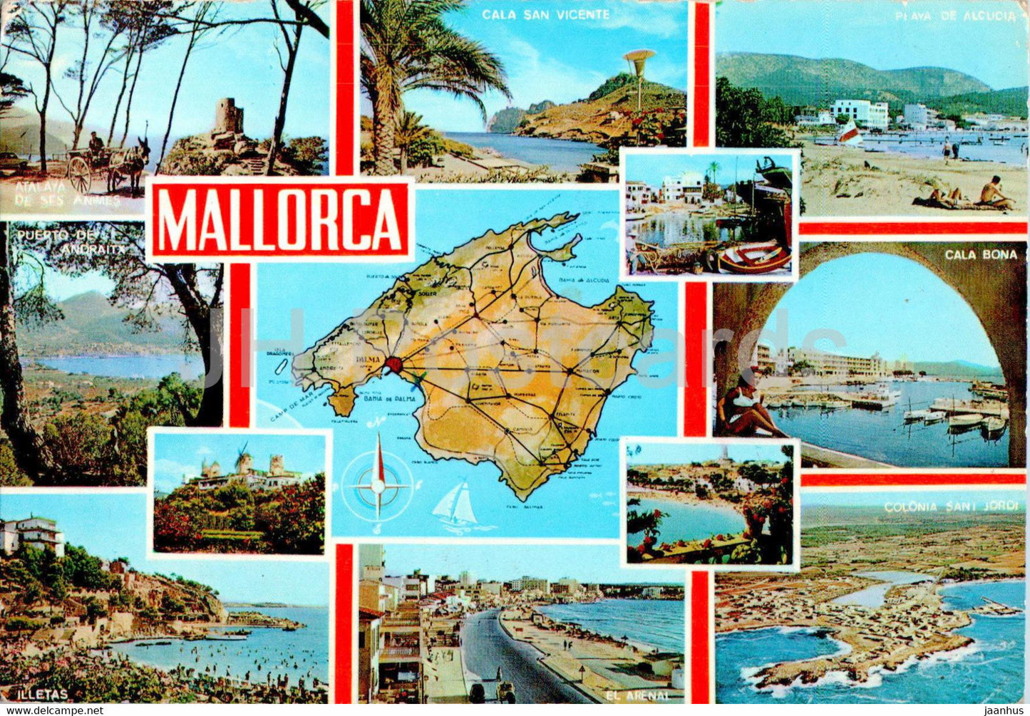 Mallorca - multiview - 1000 - 1971 - Spain - used - JH Postcards