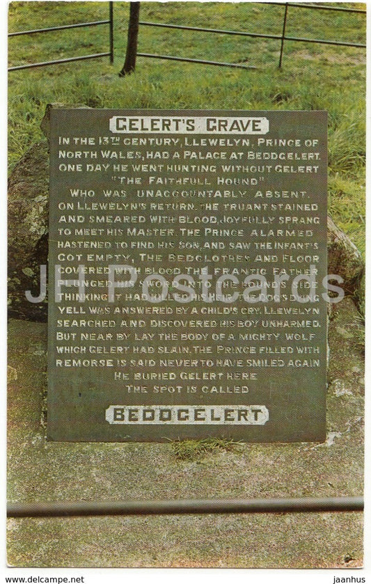 Beddgelert - Gelert' s Grave - PT24463 - 1970 - United Kingdom - Wales - used - JH Postcards