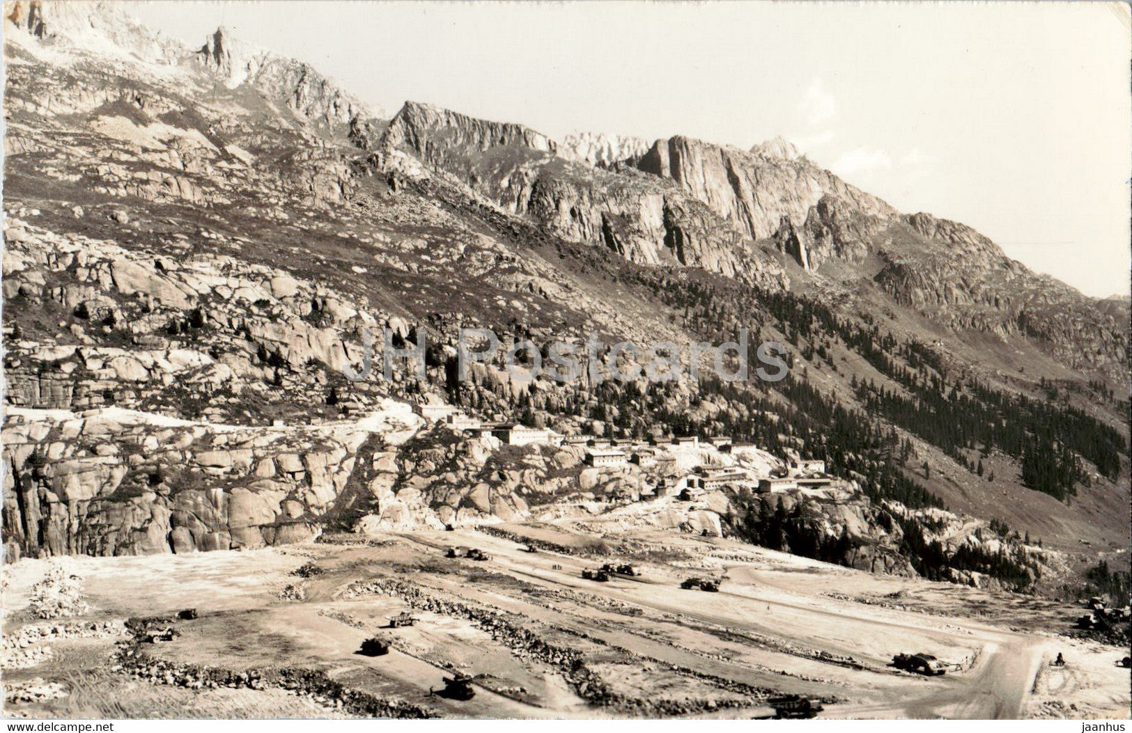 Staudamm Goscheneralp mit Barackendorf - 4174 - old postcard - Switzerland - unused - JH Postcards