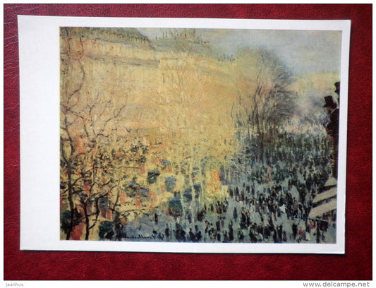 painting by C. Monet - Boulevard des Capucines , 1873 - french art - unused - JH Postcards