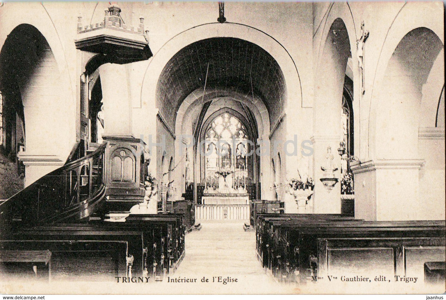 Trigny - Interieur de l'Eglise - church - old postcard - 1912 - France - used - JH Postcards