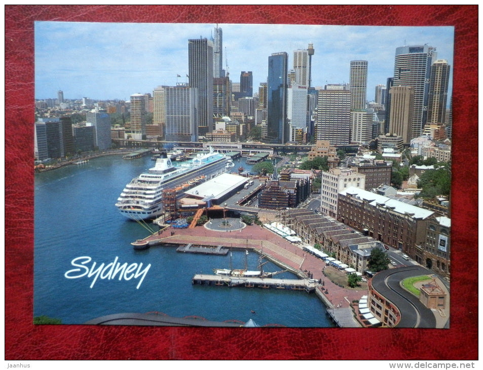 Sydney`s Rocks and Circular Quay - cruise ship Crystal Harmony - terminal - Sydney - Australia - unused - JH Postcards