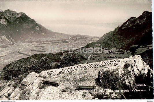 Leysin - Vue depuis la Crevasse - 557 - old postcard - Switzerland - unused - JH Postcards