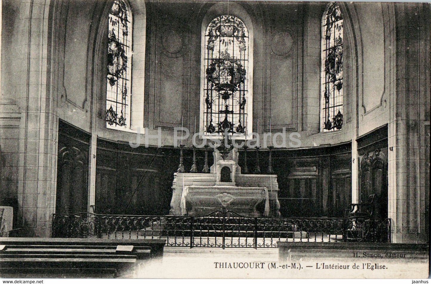 Thiaucourt - L'Interieur de l'Eglise - church -  old postcard - 1927 - France - used - JH Postcards