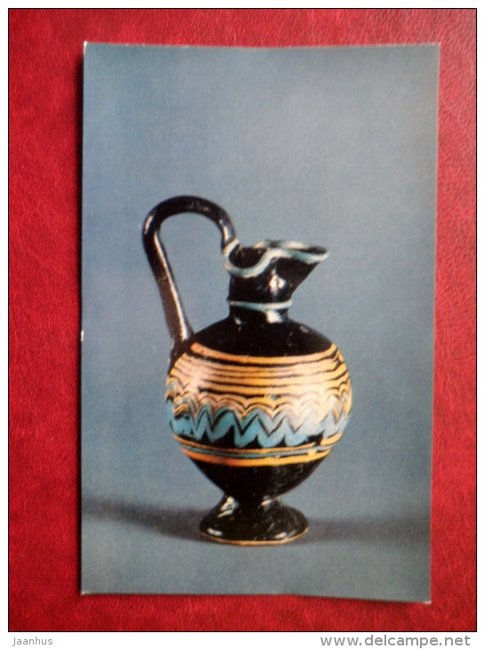 Amphora of green glass painted in enamel  , Alexandria , 1st century BC - Antique Glass - 1974 - Russia USSR - unused - JH Postcards