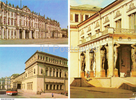 Leningrad - St Petersburg - Winter Palace - New Hermitage - bus Ikarus - postal stationery - 1984 - Russia USSR - unused - JH Postcards