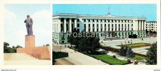 Simferopol - monument to Lenin - House of Soviets - Crimea - Ukraine USSR - unused - JH Postcards