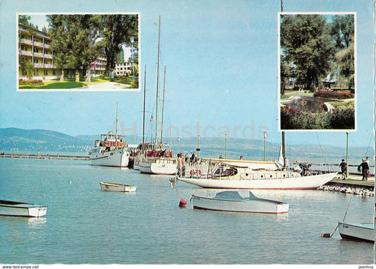 Balaton - Balatonlelle - hotel - sailing boat - 1978 - Hungary - used - JH Postcards