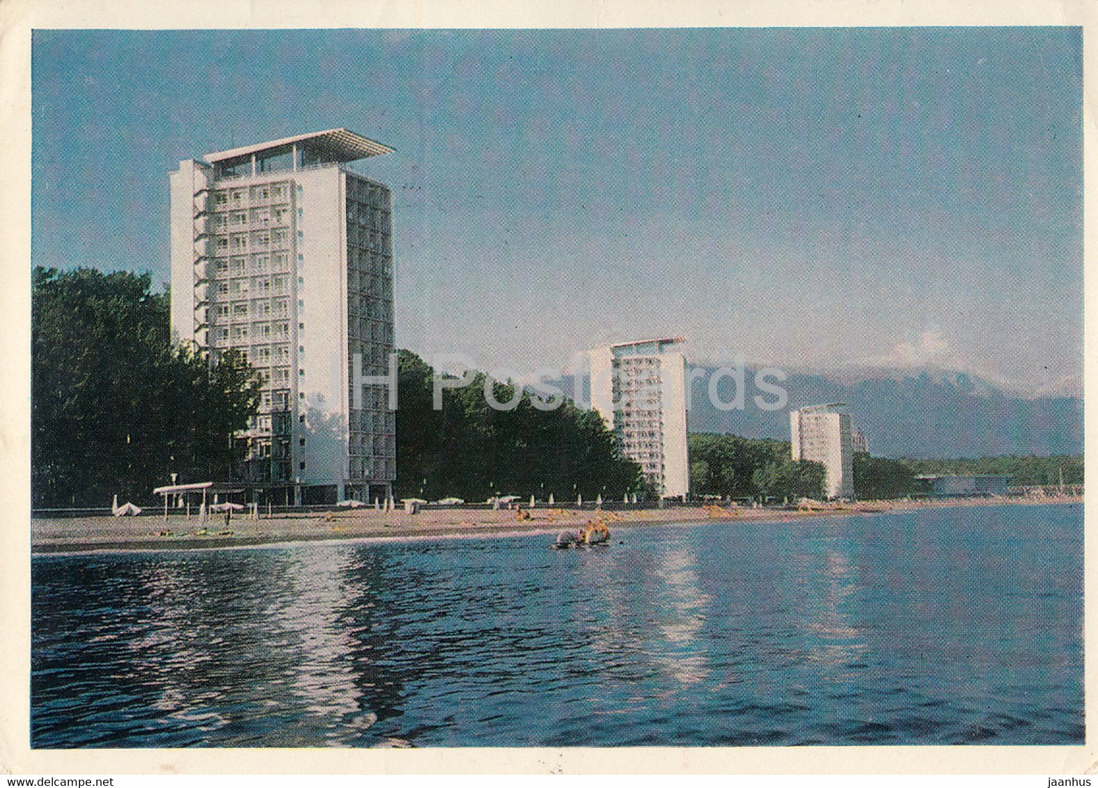 Pitsunda - beach - hotel - Abkhazia - postal stationery - 1969 - Georgia - USSR - used - JH Postcards