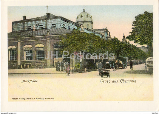 Karl Marx Stadt - Chemnitz - Markthalle - market - Reproduktion - DDR Germany - unused - JH Postcards