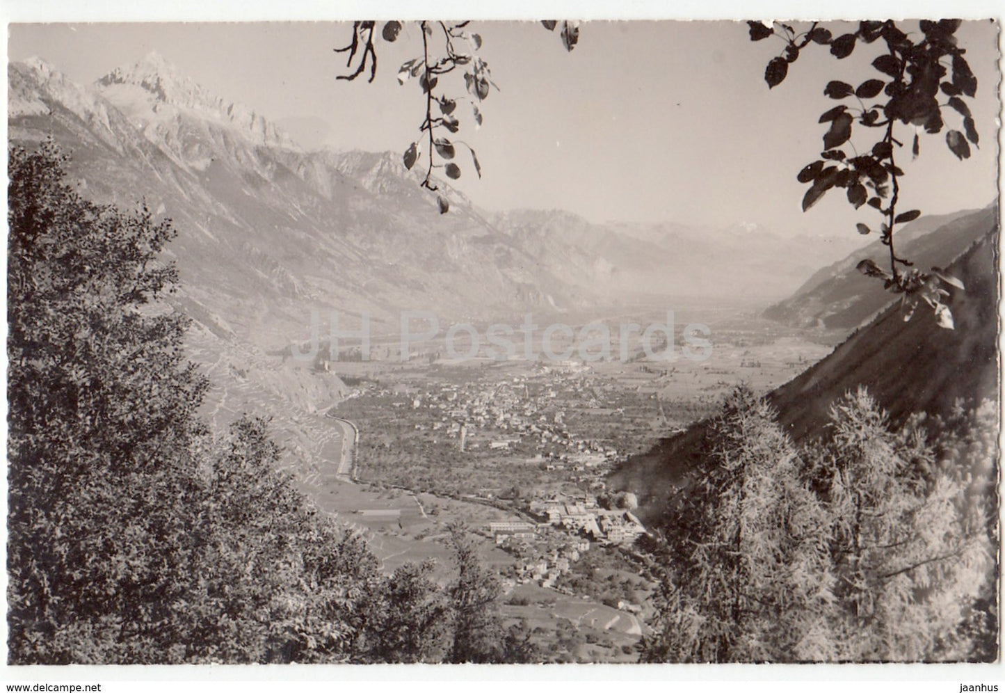 Martigny et la plaine Rhone - 1071 - Switzerland - 1958 - used - JH Postcards