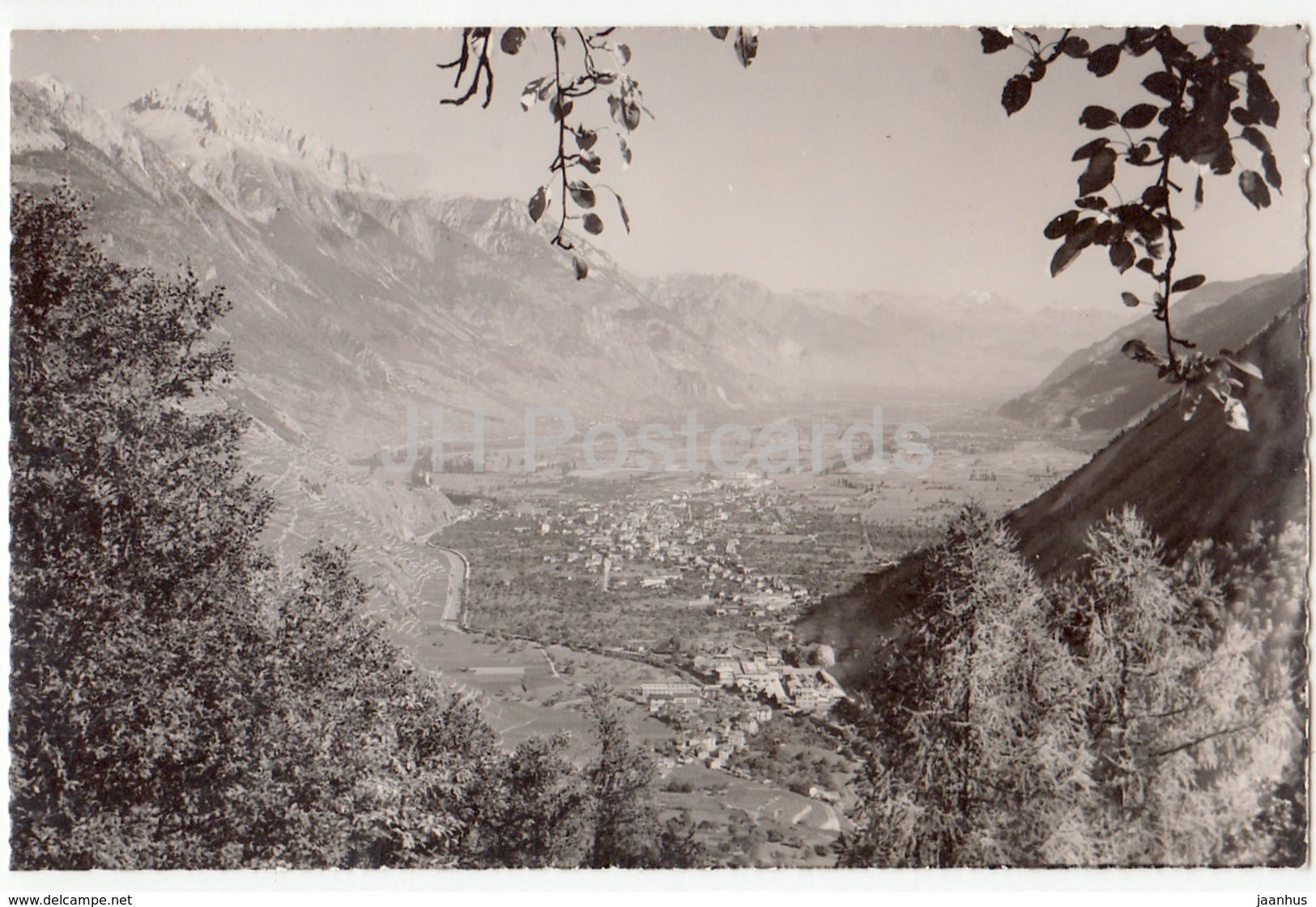 Martigny et la plaine Rhone - 1071 - Switzerland - 1958 - used - JH Postcards