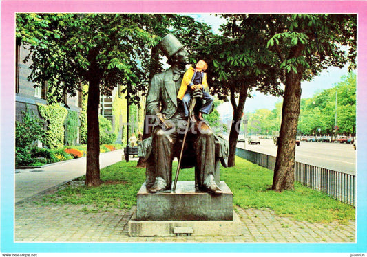 Copenhagen - The Statue of Hans Christian Andersen - monument - Denmark - unused - JH Postcards