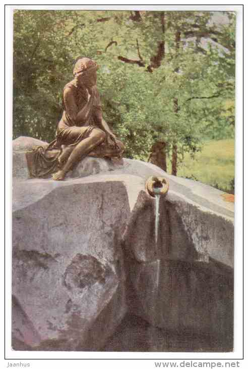 Catherine`s Park , Girl With A Jug fountain - Pushkin, Saint Petersburg - 1969 - Russia USSR - unused - JH Postcards