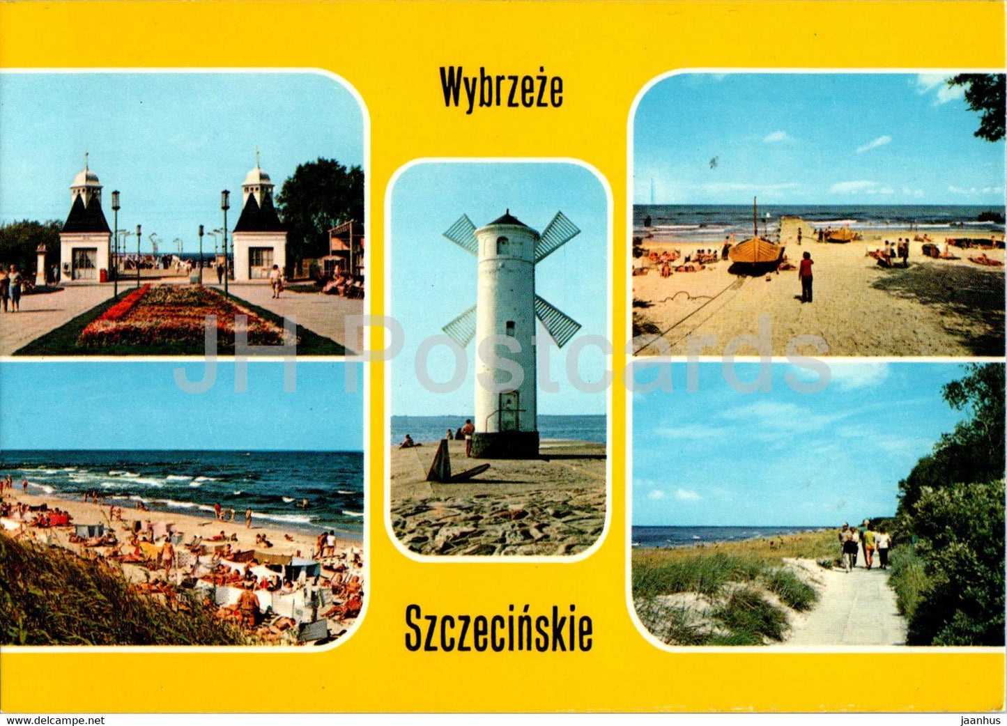 Wybrzeze Szczecinskie - Miedzyzdroje - Swinoujscie - Szczecin coast - lighthouse - multiview - Poland - unused - JH Postcards