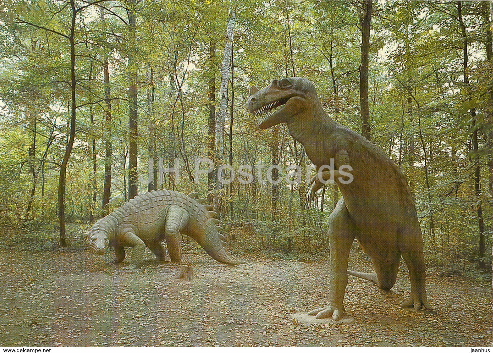 Ceratosaurus und Scelidosaurus - dinosaur - Saurierpark Kleinwelka - DDR Germany - unused - JH Postcards