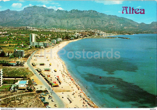 Altea - Vista aera desde Playa Albir - beach - 50 - 1980 - Spain - used - JH Postcards