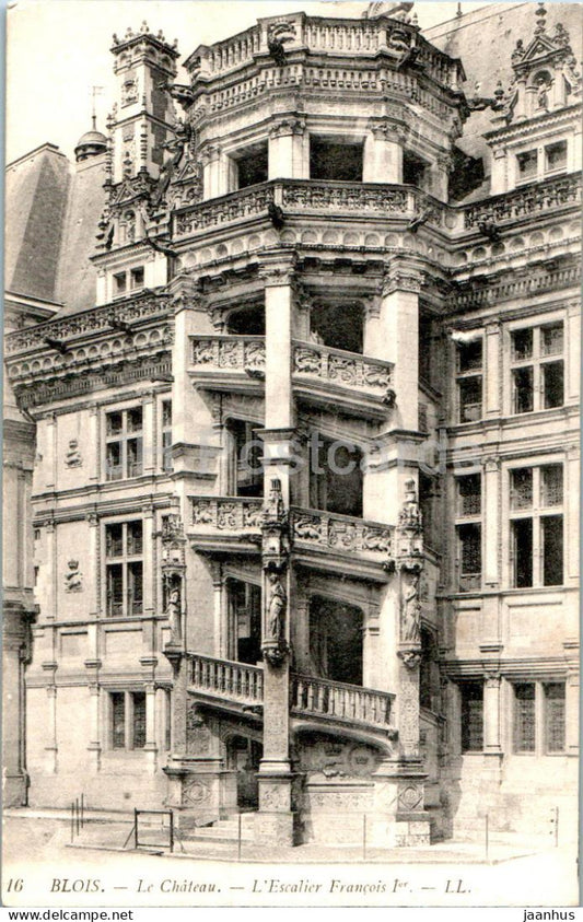 Blois - Le Chateau - L'Escalier Francois I - castle - 16 - old postcard - France - unused - JH Postcards