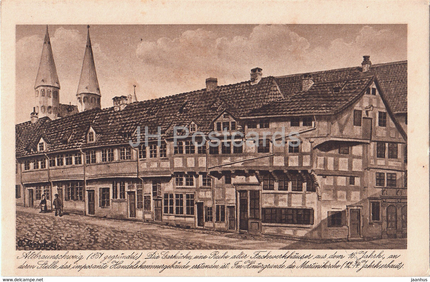 Altbraunschweig - Die Garkuche - Fachwerkhauser - 216 - old postcard - Germany - unused - JH Postcards