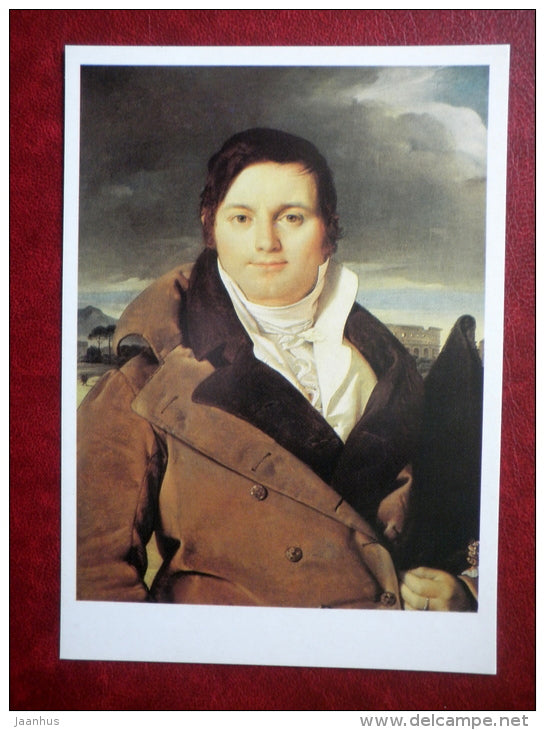 painting by Jean Auguste Dominique Ingres - Portrait of Joseph-Antoine Moltedo - french art - unused - JH Postcards