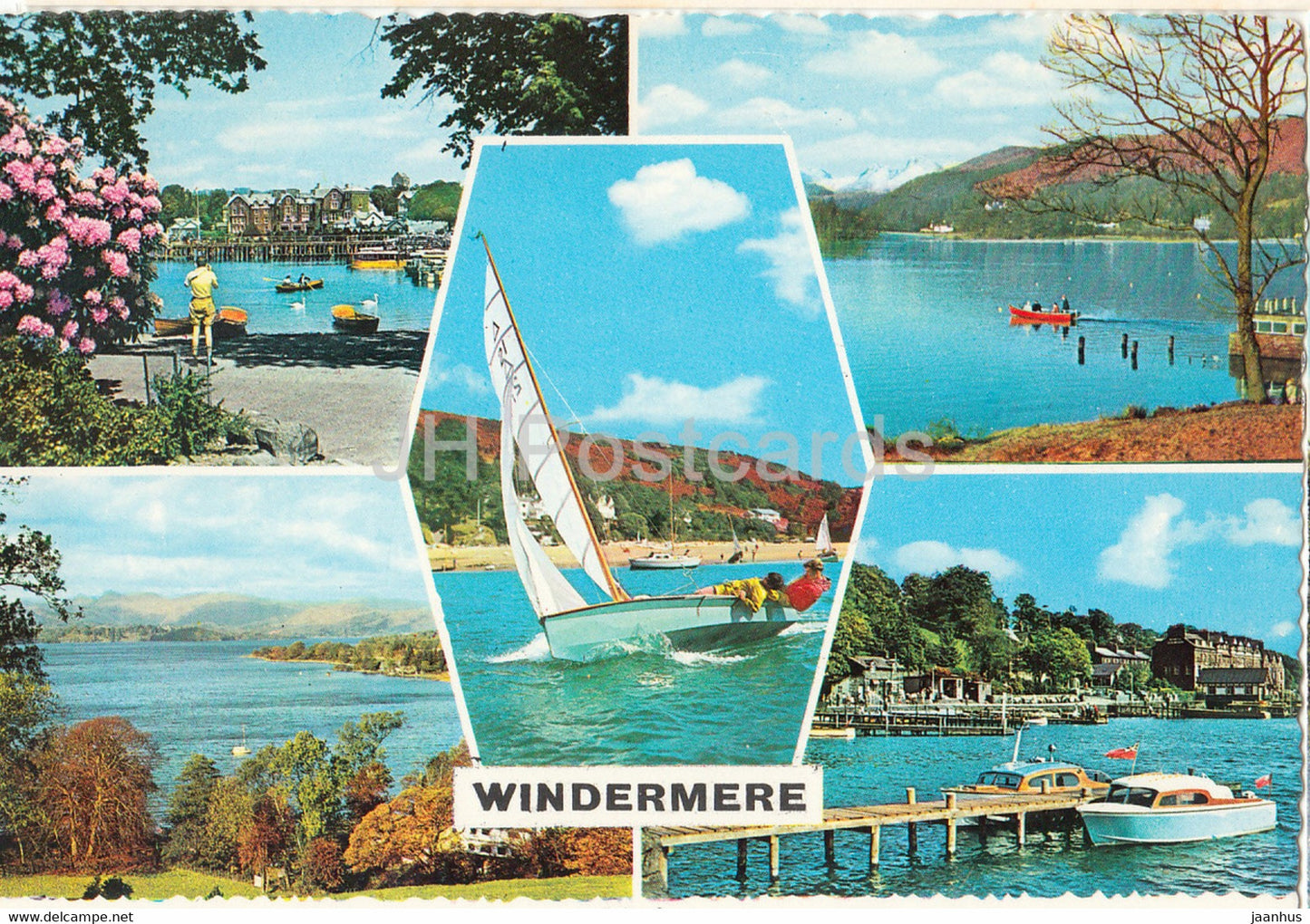 Windermere - sailing boat - multiview - England - United Kingdom - unused - JH Postcards