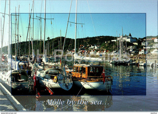 Molle by the sea - boat - yacht - 1304 - Sweden - unused - JH Postcards